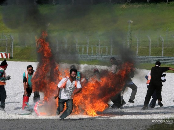 Dani Pedrosa chute essais Sepang 2008