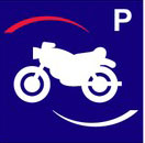 Pictogramme d'un panneau de stationnement moto