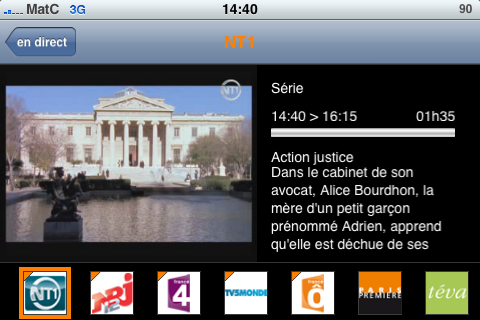 Capture d'écran n°06 de l'application TV d'Orange pour iPhone Apple