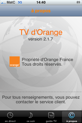 Capture d'écran n°09 de l'application TV d'Orange pour iPhone Apple