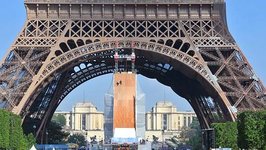 Rampe de réception du saut de la tour Eiffel effectué par Taig Khris