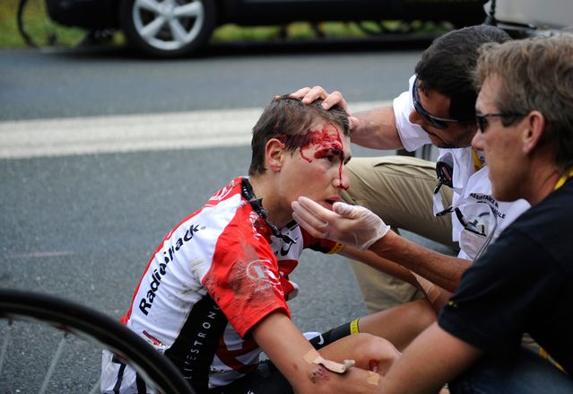 cycliste crane ouvert