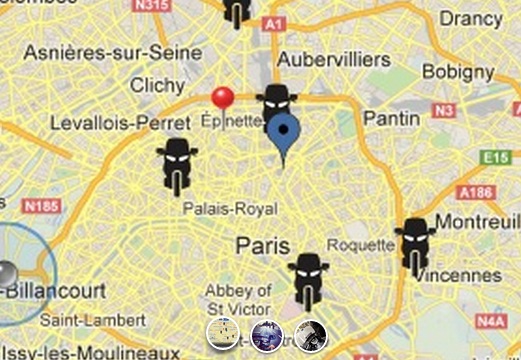uber taxi moto map carte