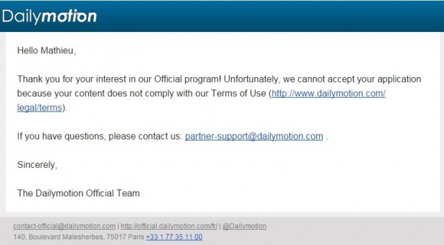 Dailymotion Official refused