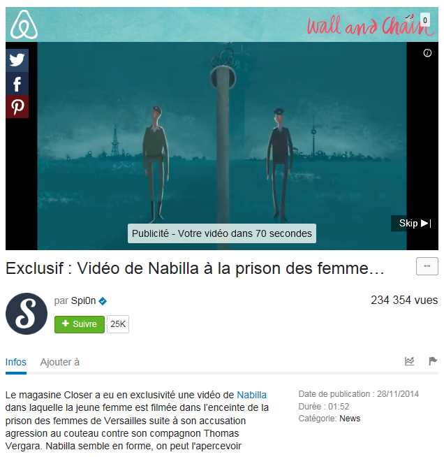 Monétisation de la vidéo de Nabilla en prison