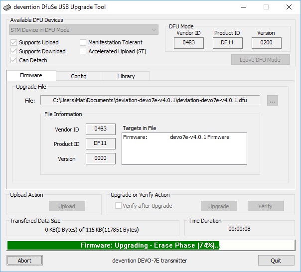 dFuSe USB Upgrade 05 : firmware erasing