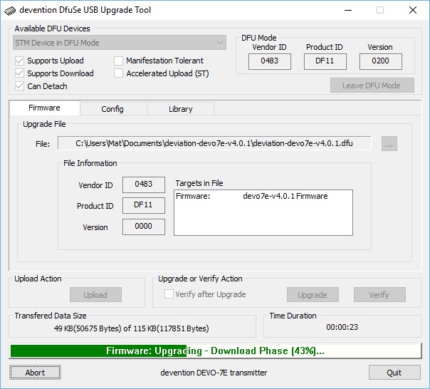 dFuSe USB Upgrade 06 : firmware downloading