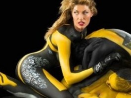 femme moto peinture
