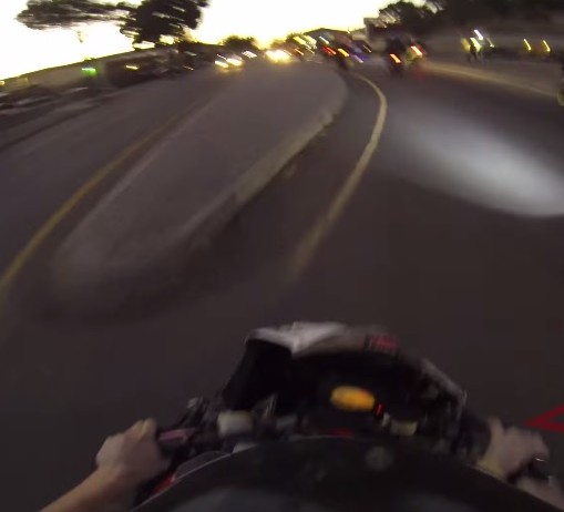 accident terre plein moto