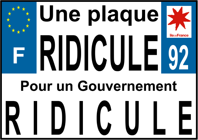 plaque d'immatriculation moto ridicule