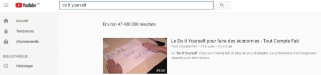 recherche diy youtube