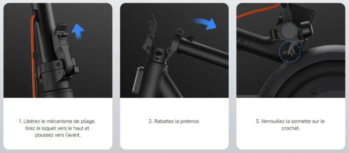 tuto pliage trottinette xiaomi 5 plus