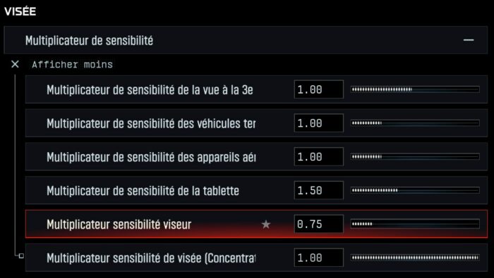 call of duty multiplicateur de visée